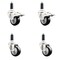 Service Caster 3 Inch 316SS Black Poly Swivel 1 Inch Expanding Stem Caster Lock Brake, 2PK SS316TTLEX20S314-PPUB-BLK-2-S-2-1 - alternate 1
